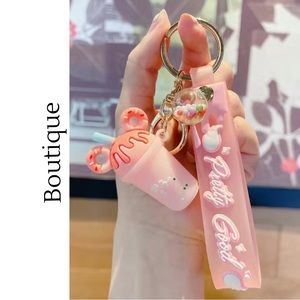 Pink Candy Color Mickey Mouse Ears Keychain